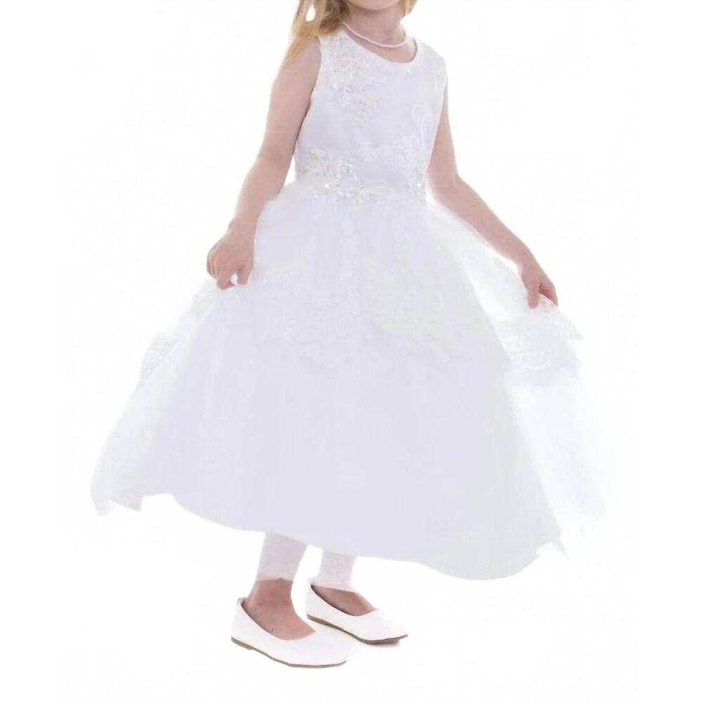 NEW PETITE ADELE girl's st. kateri dress in white
